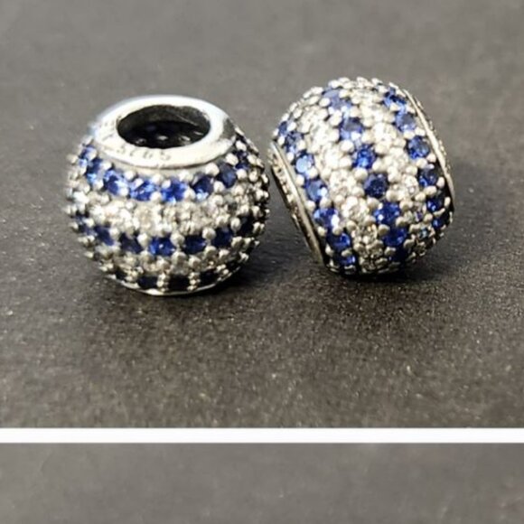 Pandora blue pave ball x 2 - Picture 1 of 1